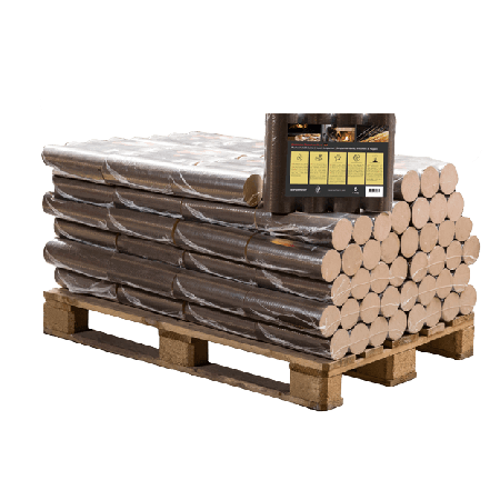 Ronde beuk briketten halve pallet 48 pakken x 10kg (480kg)